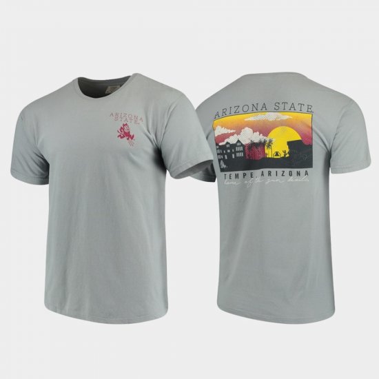 Campus Scenery Arizona State Sun Devils Comfort Colors Men Gray T-Shirt 990900-216