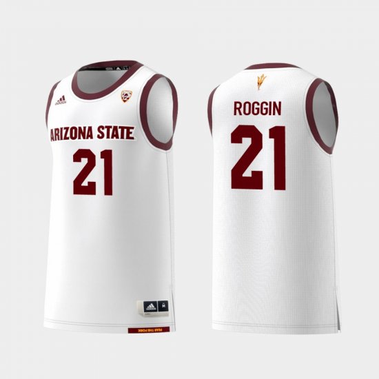 #21 Jack Roggin Replica Arizona State Sun Devils College Basketball Men\'s White Jerseys 185927-831