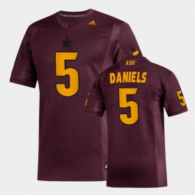 #5 Jayden Daniels Replica Arizona State Sun Devils Football Men's Maroon Jersey 642370-637