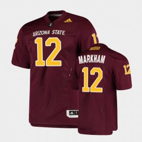 #12 Kejuan Markham College Football Arizona State Premier Men's Maroon Jerseys 325425-977