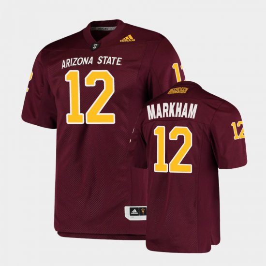 #12 Kejuan Markham College Football Arizona State Premier Men\'s Maroon Jerseys 325425-977