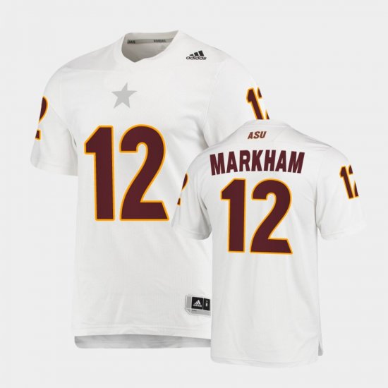 #12 Kejuan Markham Replica Sun Devils AEROREADY Mens White Jersey 922397-704