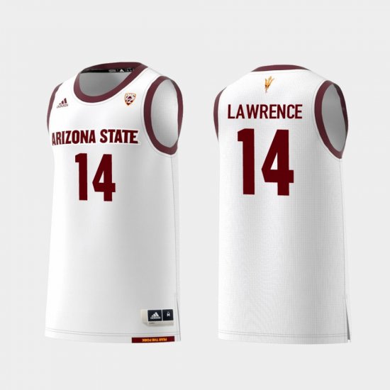 #14 Kimani Lawrence Replica Arizona State Sun Devils College Basketball Men White Jersey 963784-665