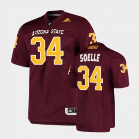 #34 Kyle Soelle College Football Arizona State Sun Devils Premier Men's Maroon Jersey 334493-482