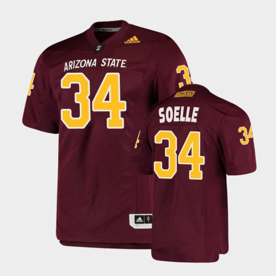 #34 Kyle Soelle College Football Arizona State Sun Devils Premier Men\'s Maroon Jersey 334493-482