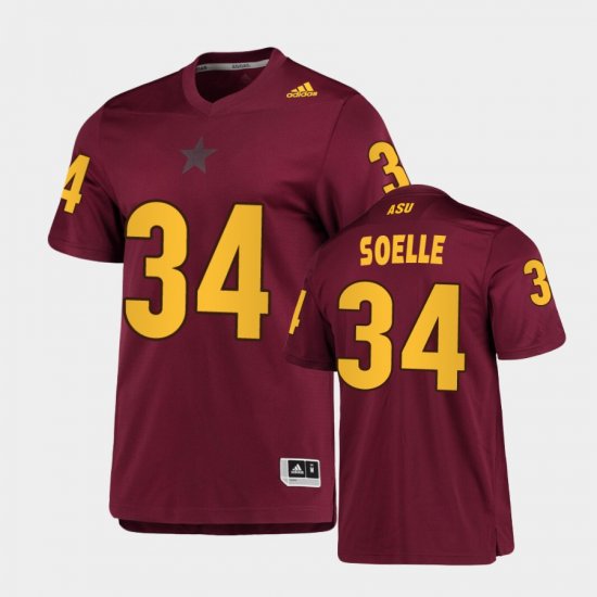 #34 Kyle Soelle Replica Arizona State AEROREADY Mens Maroon Jerseys 544598-450