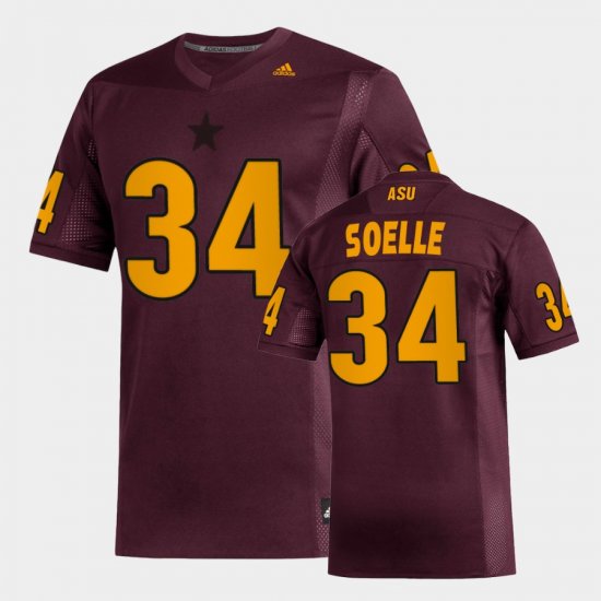 #34 Kyle Soelle Replica Arizona State Sun Devils Football Men Maroon Jersey 617258-247