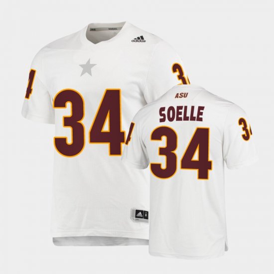 #34 Kyle Soelle Replica Arizona State University AEROREADY Men White Jersey 263488-386