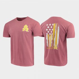 Baseball Flag Sun Devils Comfort Colors Men's Maroon T-Shirt 993356-366