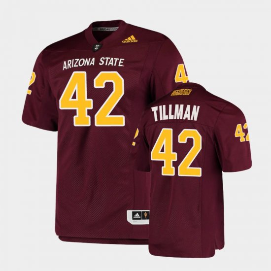 #42 Pat Tillman College Football Arizona State University Premier Mens Maroon Jersey 371665-577