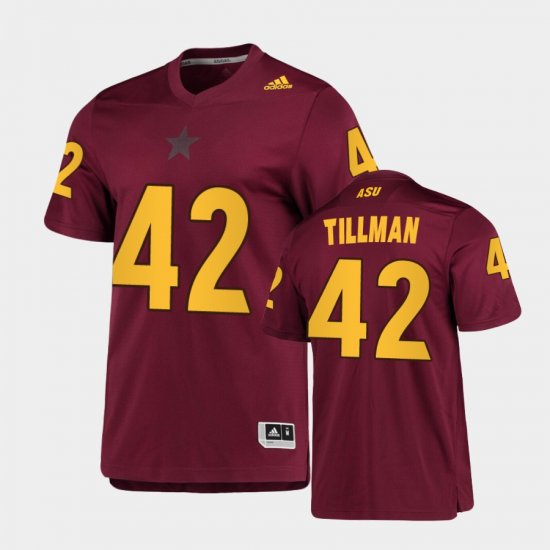 #42 Pat Tillman Replica Arizona State University AEROREADY Men\'s Maroon Jerseys 314337-471