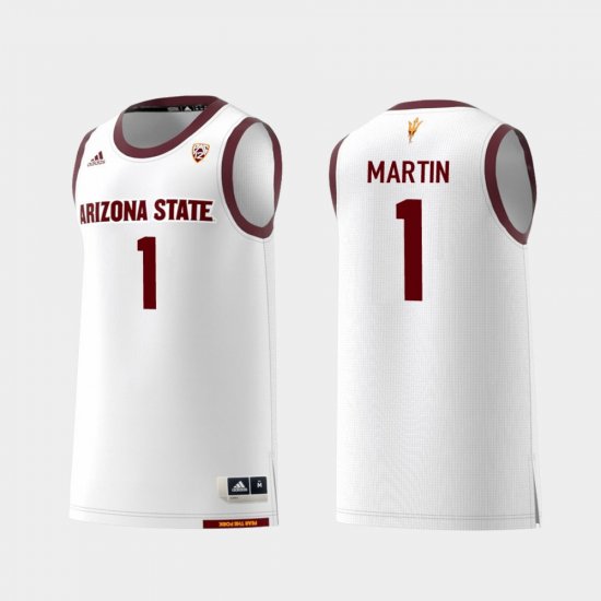 #1 Remy Martin Replica Sun Devils College Basketball Men\'s White Jerseys 477329-597