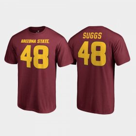 #48 Terrell Suggs College Legends Sun Devils Name & Number Men's Maroon T-Shirts 132508-982