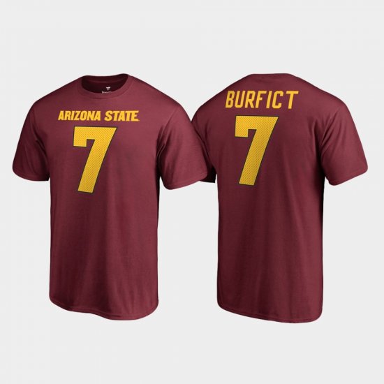 #7 Vontaze Burfict College Legends Sun Devils Name & Number Mens Maroon T-Shirt 325737-551