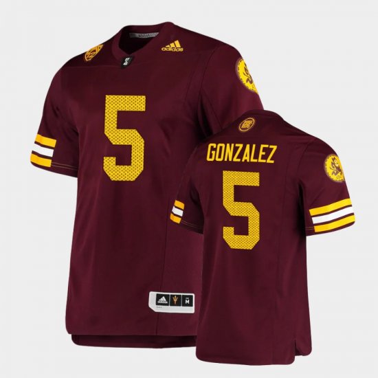 #5 Zane Gonzalez Premier Sun Devils Football Mens Maroon Jersey 979635-207