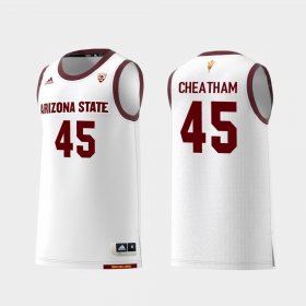 #45 Zylan Cheatham Replica Arizona State Sun Devils College Basketball Men White Jersey 988668-959